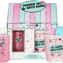 Bubble T gift set: Shower gel, bath fizzer Cartoon 4 pcs