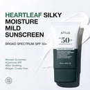 ANUA heartleaf silky moisture sunscreen 50ml