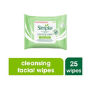 Simple Cleansing Facial Wipes - 25 Wipes