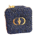 Dior Tweed Jewelry Box Pouch-Blue