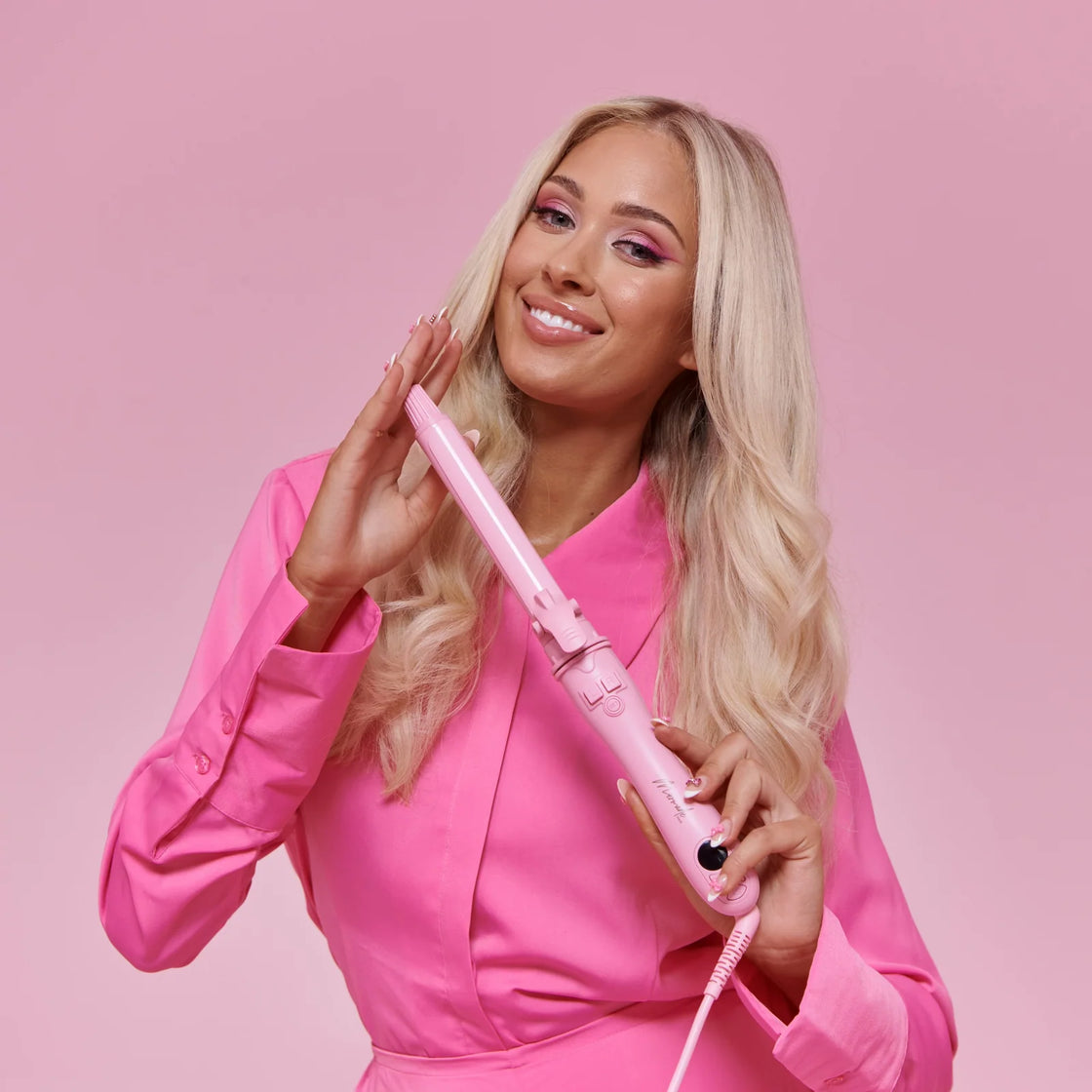 Mermade Hair Spin Rotating Curling Wand - Pink