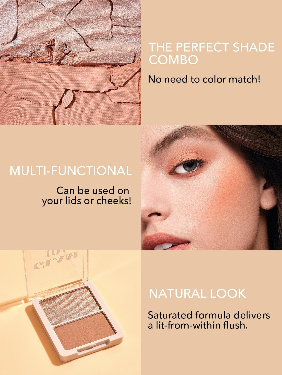 SHEGLAM ultimate universal beauty sponge GLAM 101 HYBRID HIGHLIGHTER and BLUSH DUO