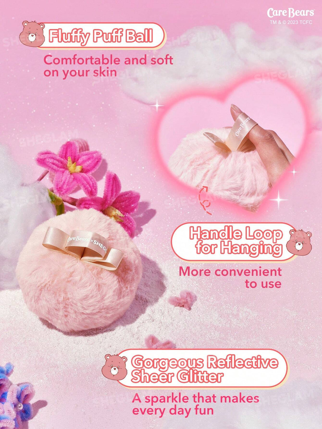 Sheglam X CARE BEARS CATCH SOME FUN HIGHLIGHTING PUFF-SPARKLE 4EVER 6g