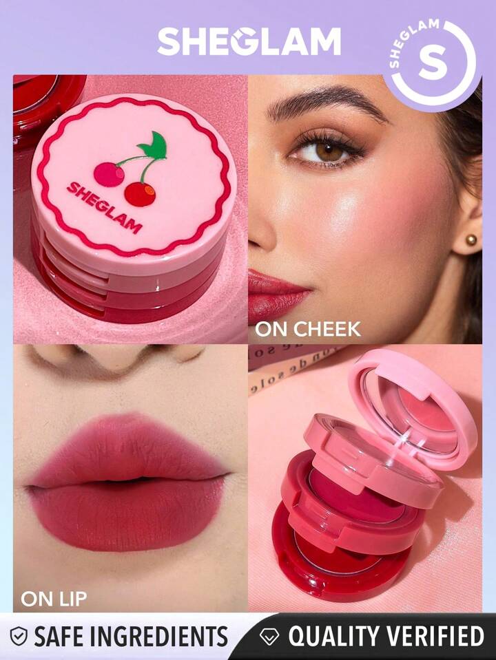 Sheglam Very Cherry Cheek & Lip Cream Stack 3.96g