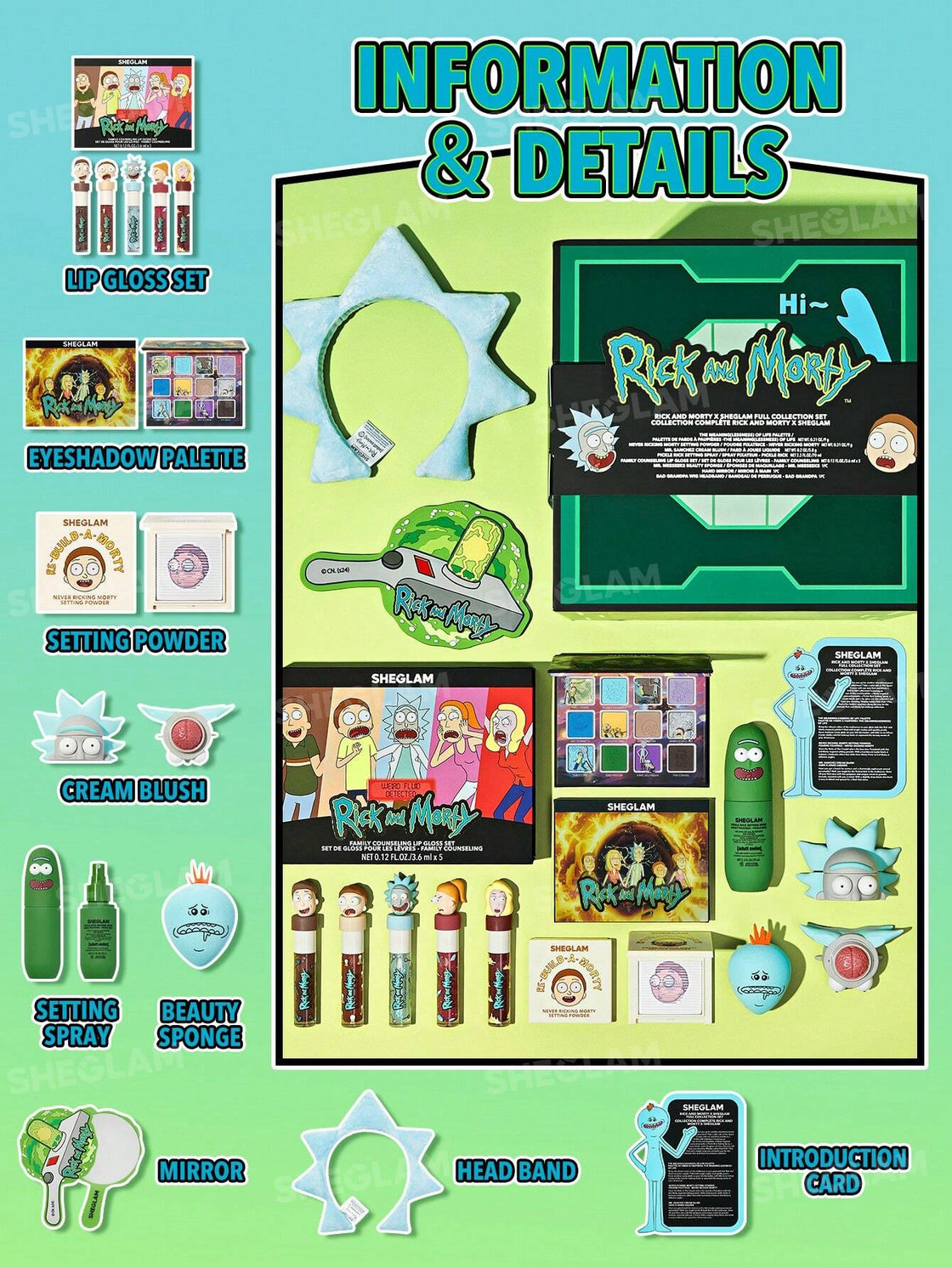 RICK AND MORTY X SHEGLAM FULL COLLECTION SET