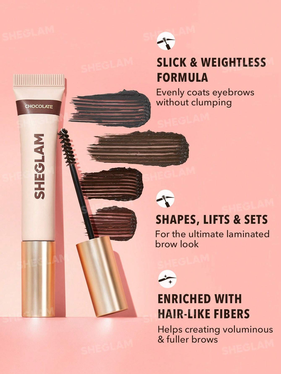 SHEGLAM - Hold 'Em Up Chocolate Brow Gel Long Lasting Intense Brow Pigment