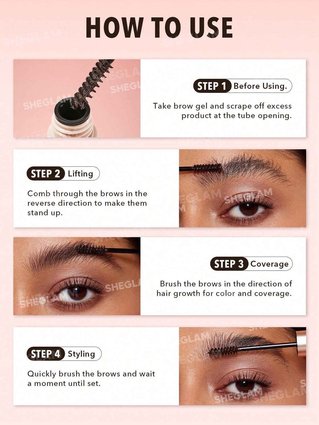 SHEGLAM - Hold 'Em Up Chocolate Brow Gel Long Lasting Intense Brow Pigment