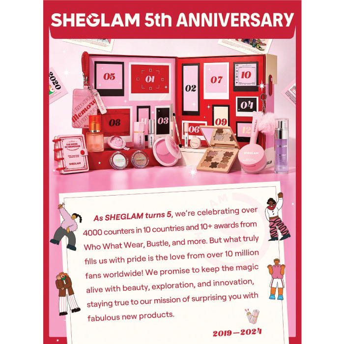 SHEGLAM Memory Box Advent Calendar Xmas Christmas Gift Winter Y2K Pink Black Friday Halloween Thanksgiving Christmas Decor Party Beach Travel