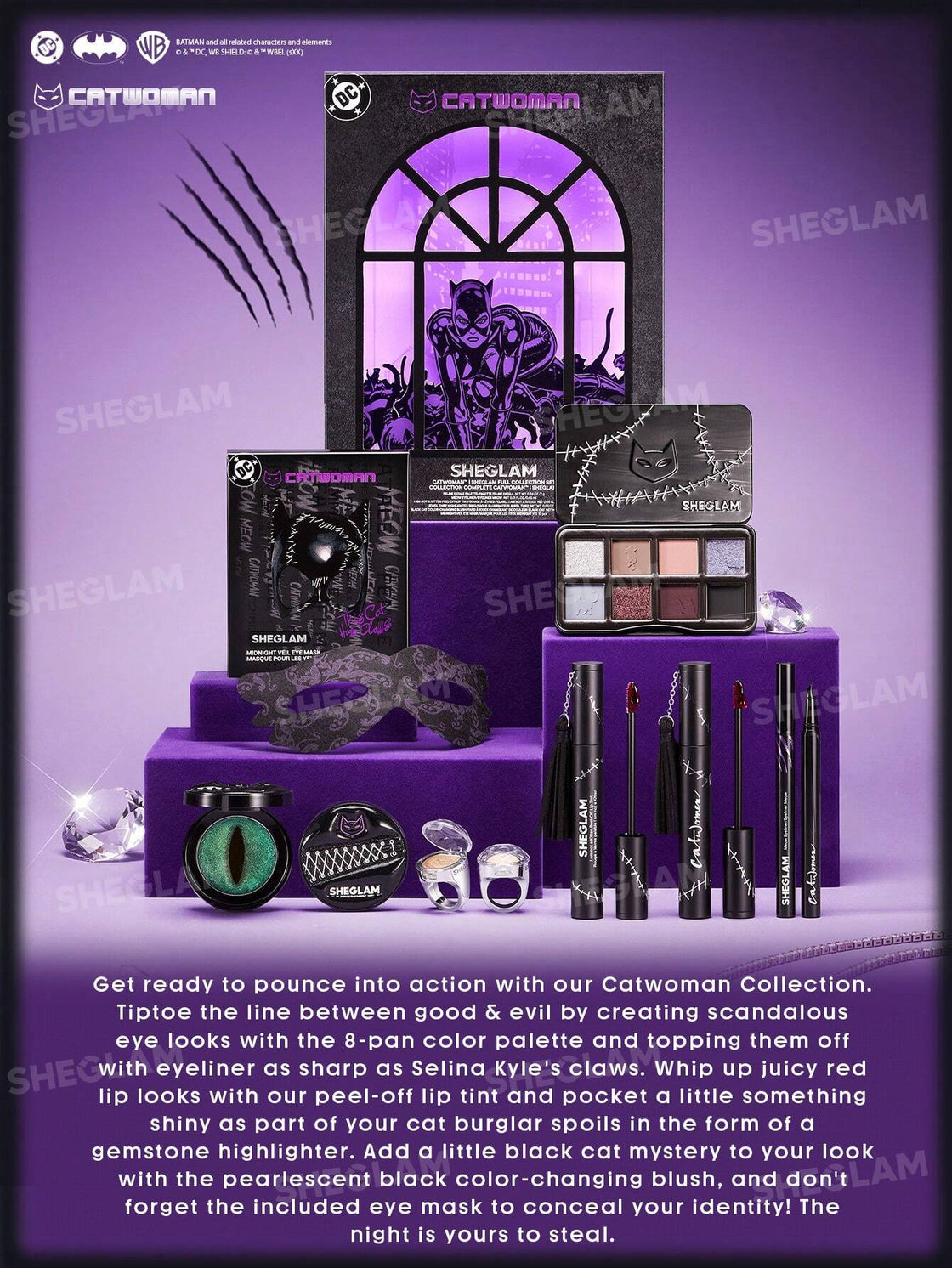 Sheglam CATWOMAN MIDNIGHT VEIL Signature Hydrating Eye Mask 10pcs