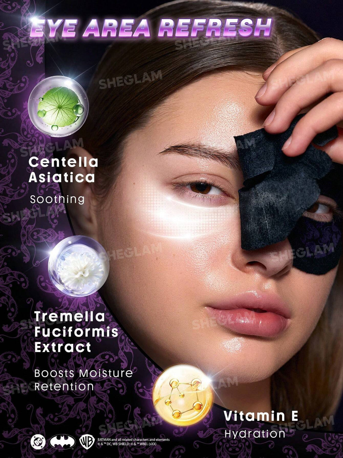 Sheglam CATWOMAN MIDNIGHT VEIL Signature Hydrating Eye Mask 10pcs