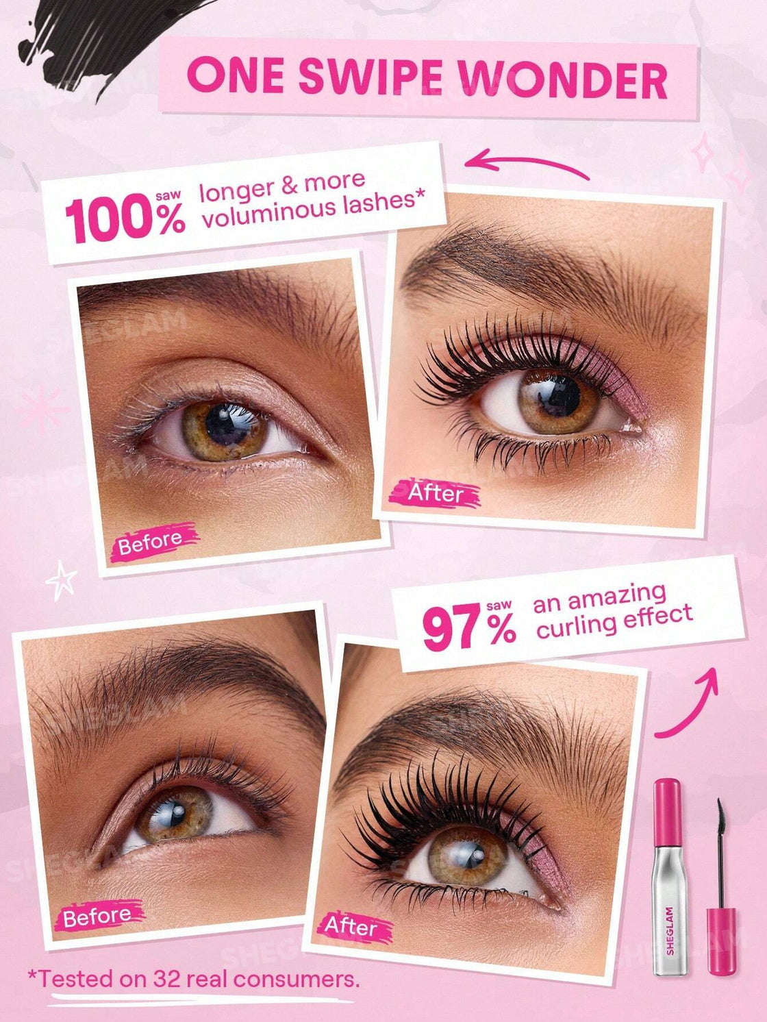 Sheglam Lashlighter Up and Out Mascara-Black 8ml
