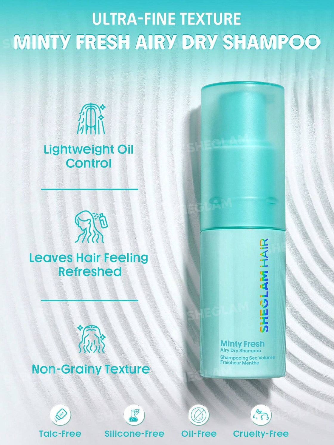 sheglam hair minty freshairy dry shampoo menthe 27g