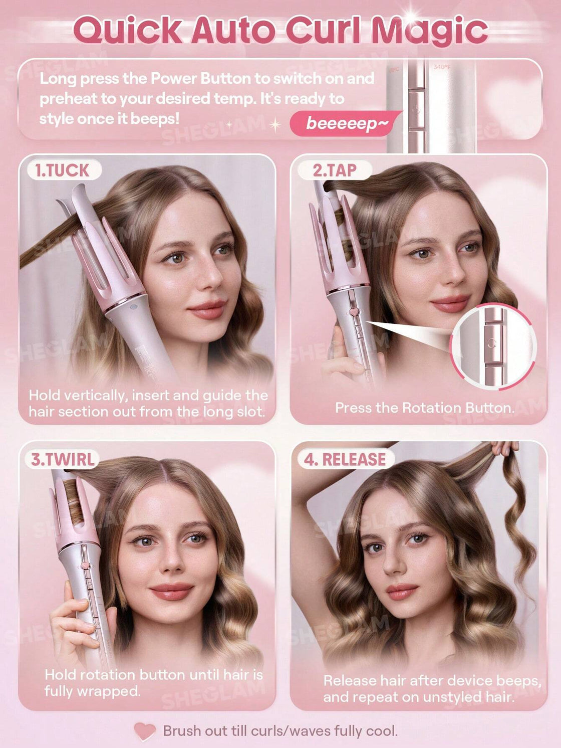 Sheglam  Cupid's Charm One-Touch Instant Curler-32mm