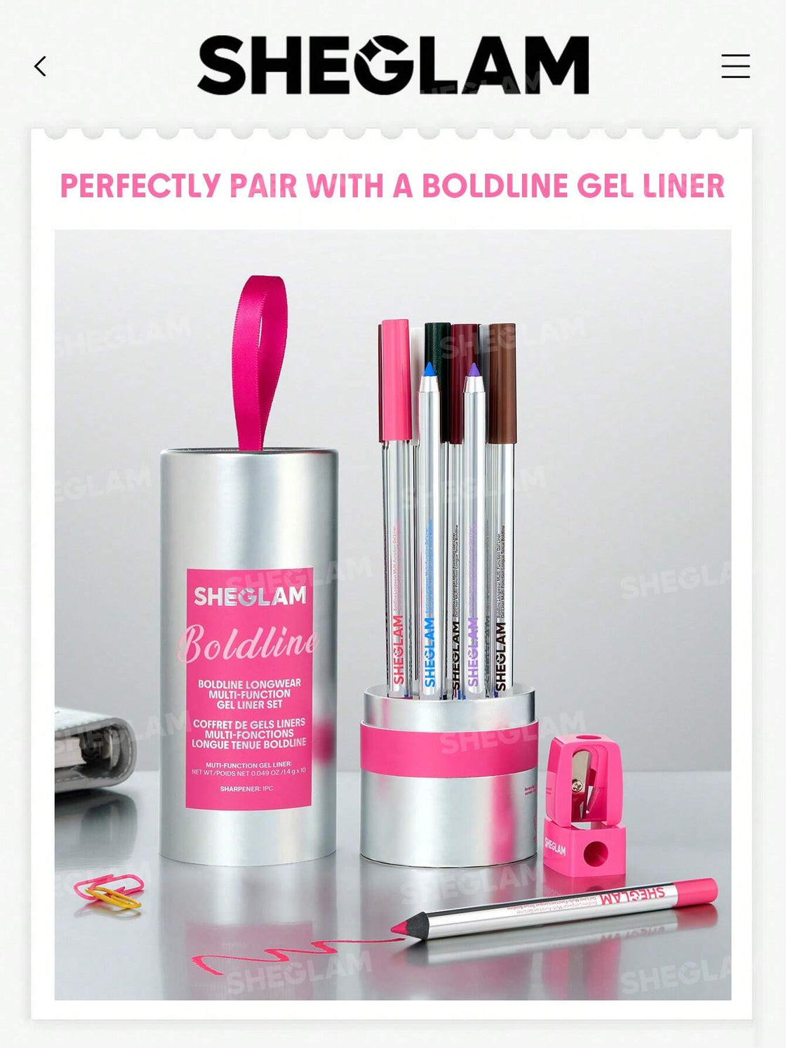 Sheglam Boldline Gel Liner Sharpener-Pink