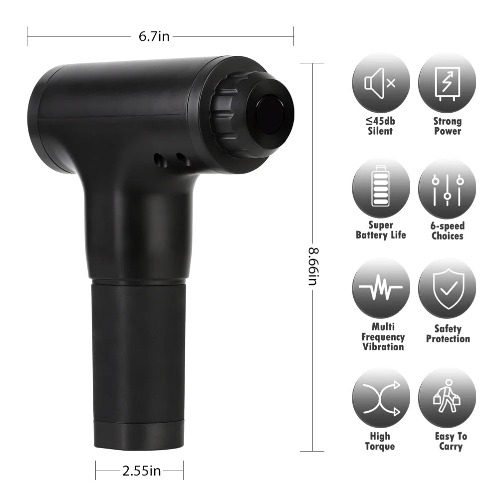 Pocket Fascia Deep Tissue Percussion Vibration Fitness Massager Pistolet
