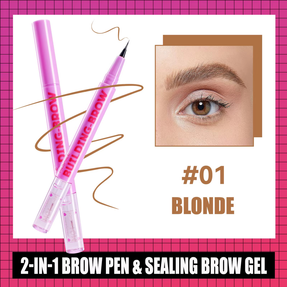 MlSmile 2in1 Brow Pen and Sealing Brow Gel Purple