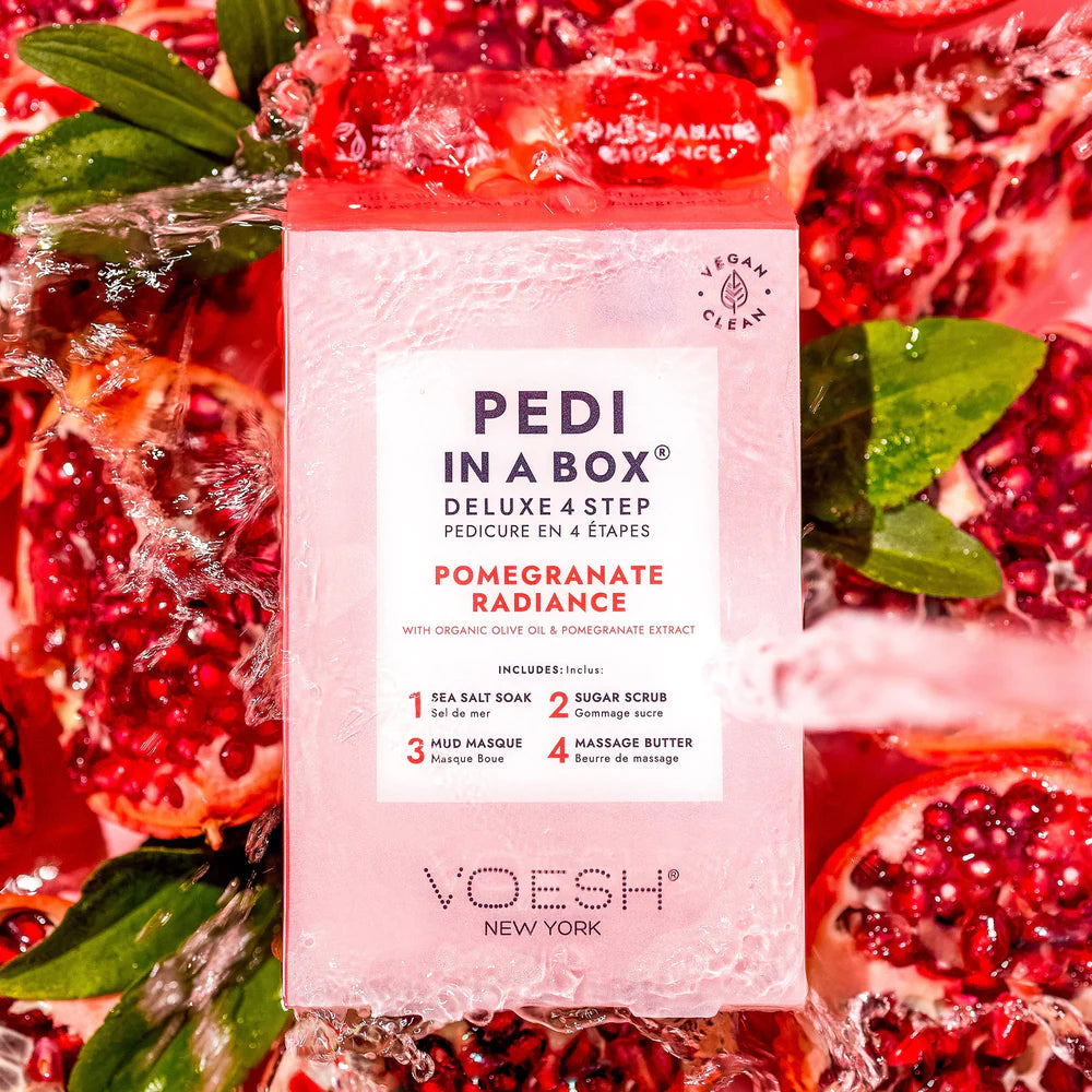 VOESH Pedi In A Box Deluxe 4 Step Pedicure-Pomegrante Radiance 