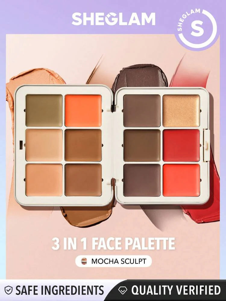 Sheglam All About That Face Multi-Purpose Face Palette - Mocha Sculpt 36g