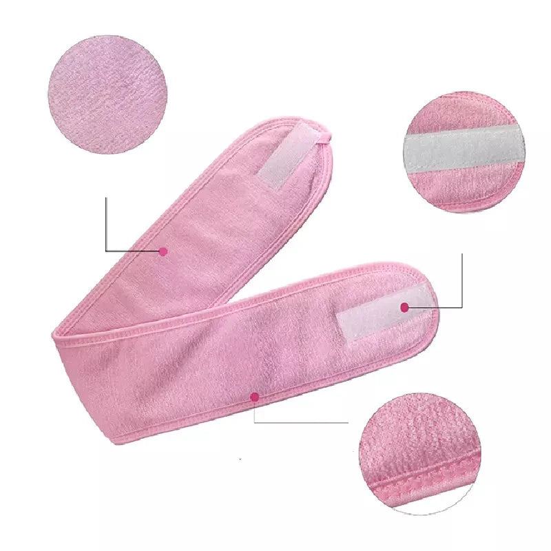 ibeauty light pink adjustable spa makeup headband