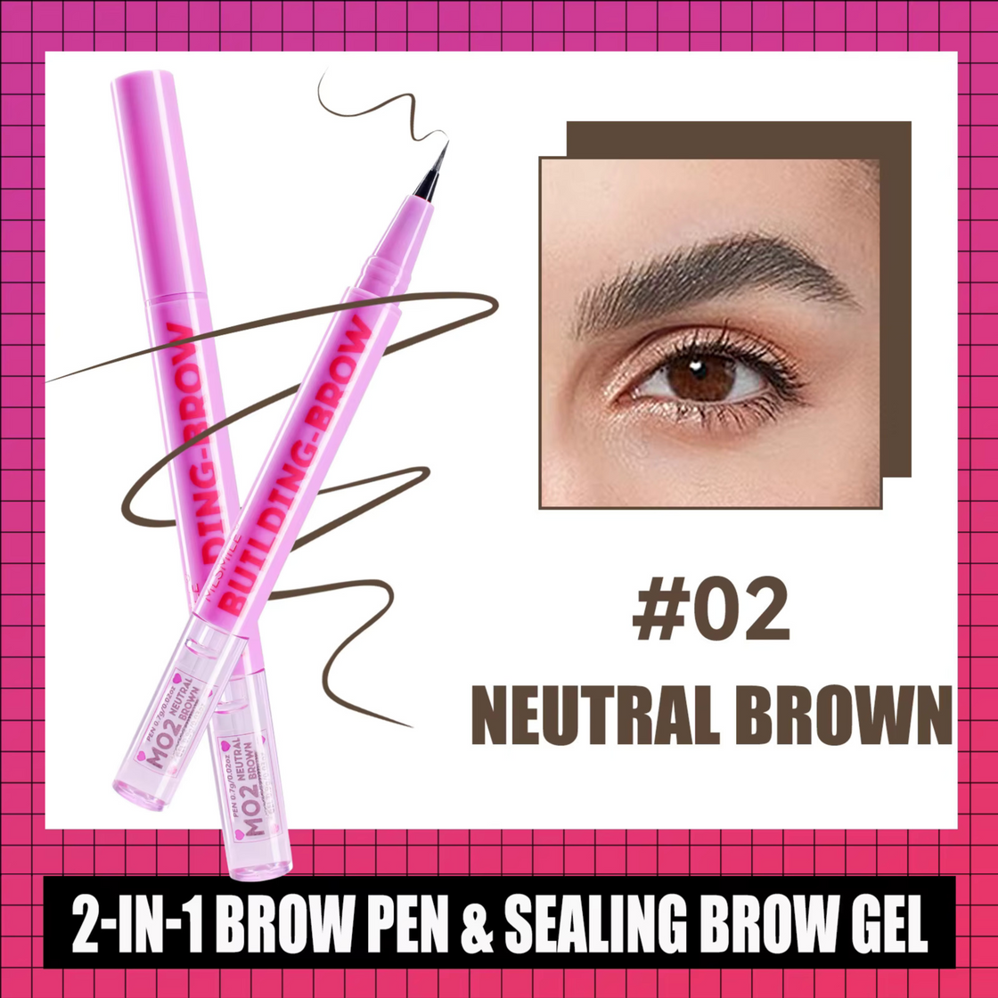 MlSmile 2in1 Brow Pen and Sealing Brow Gel Purple