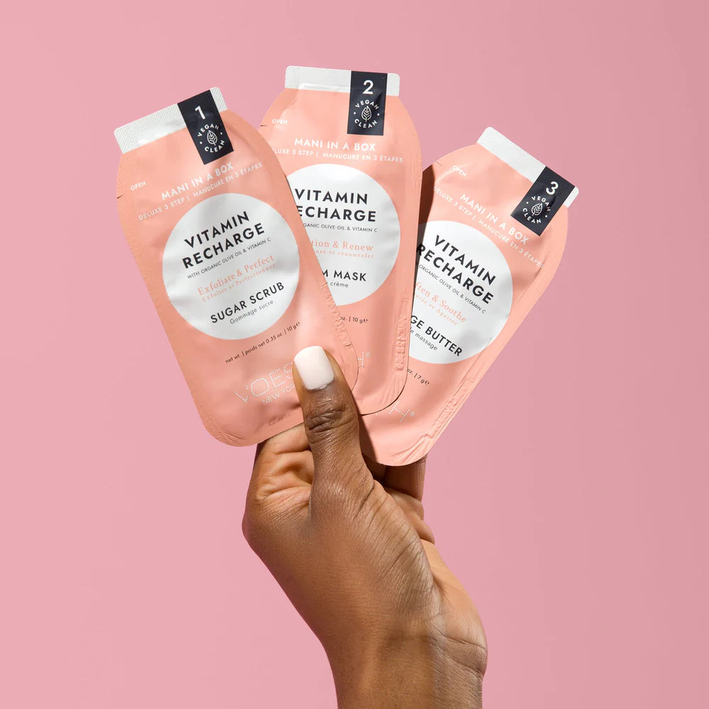 VOESH Mani in a box Deluxe 3 step Pedicure-Vitamin Recharge 