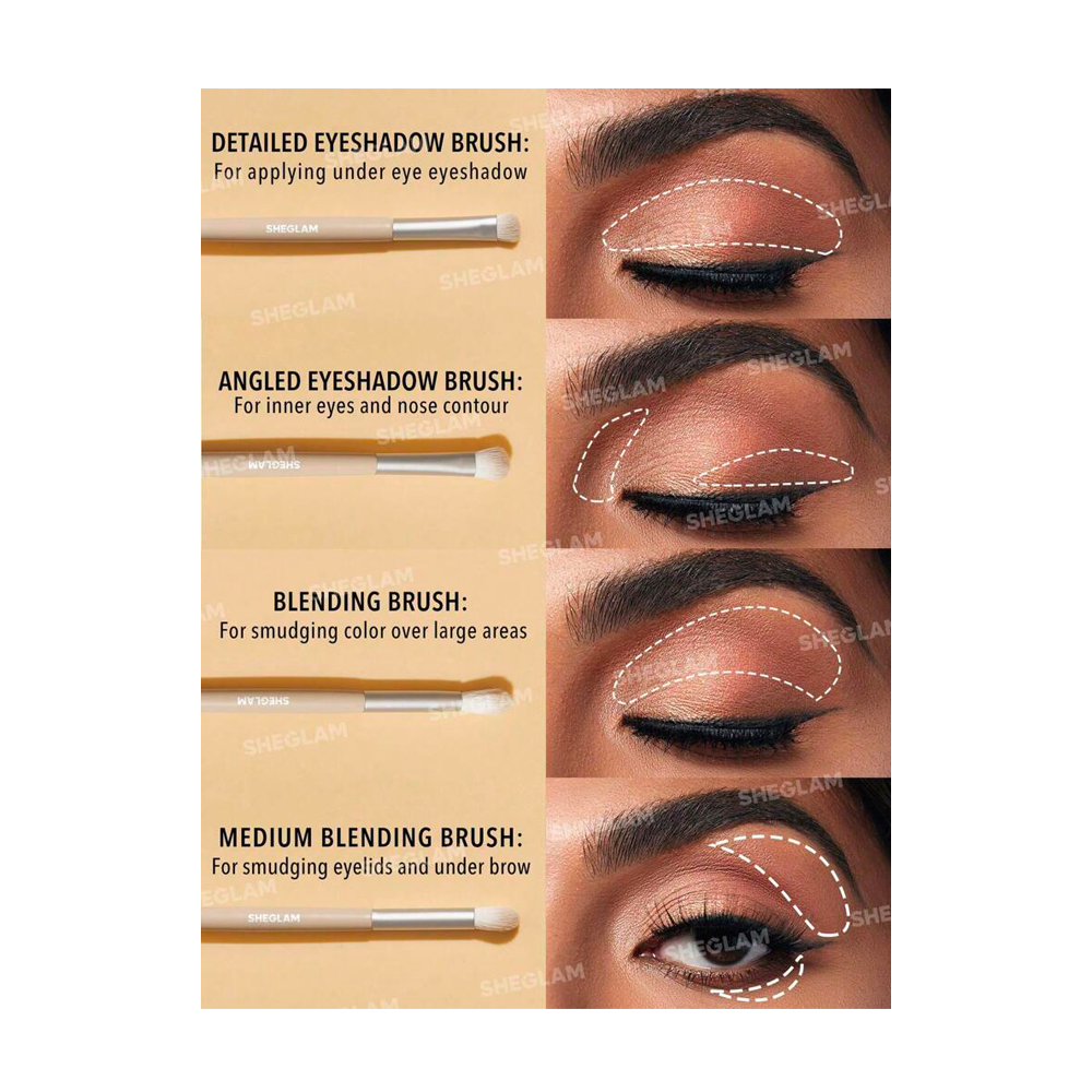 Sheglam Glam 101 Eye Essentials Brush Set with Bag