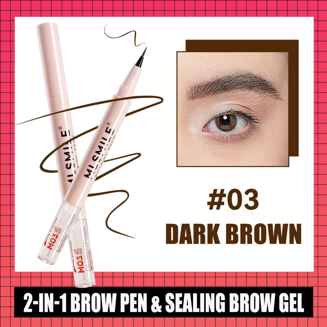 MlSmile 2in1 Brow Pen and Sealing Brow Gel Pink