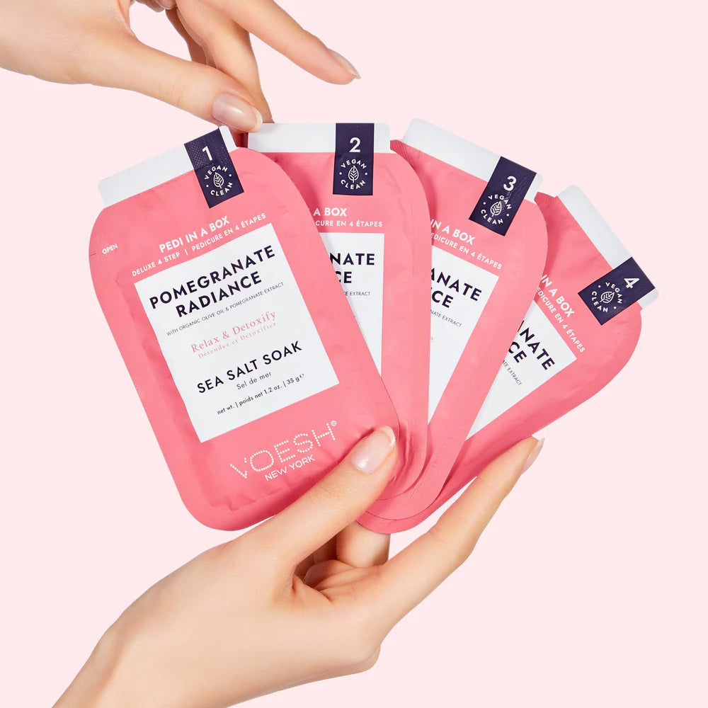 VOESH Pedi In A Box Deluxe 4 Step Pedicure-Pomegrante Radiance 
