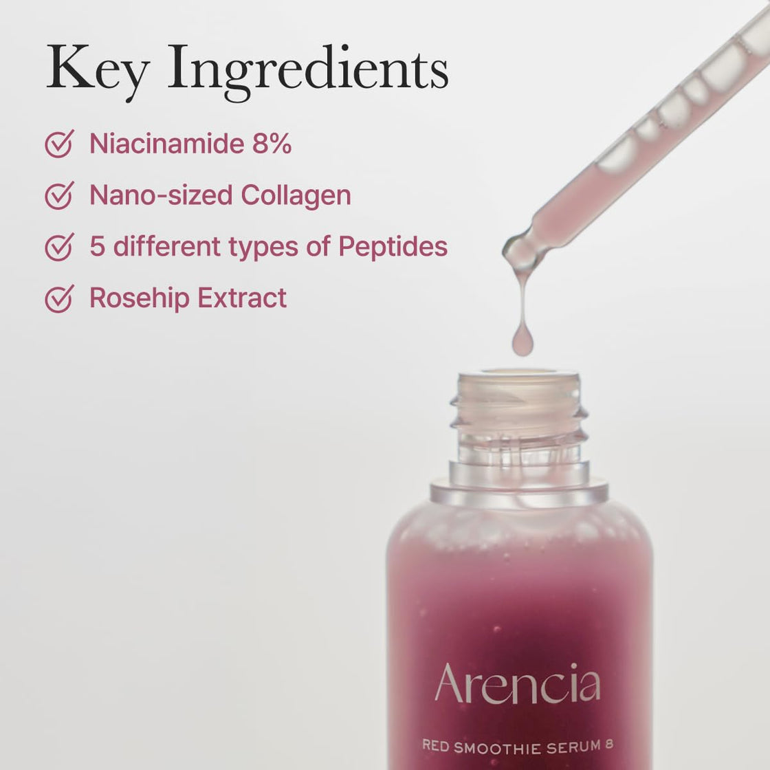 Arencia Red Collagen + Peptide Smoothie Serum 8  30ml
