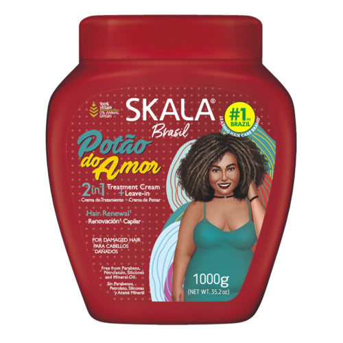 Skala Brasil Potão do Amor 2 In 1 Hair Treatment Cream + Leave-In For Damaged Hair 1000g