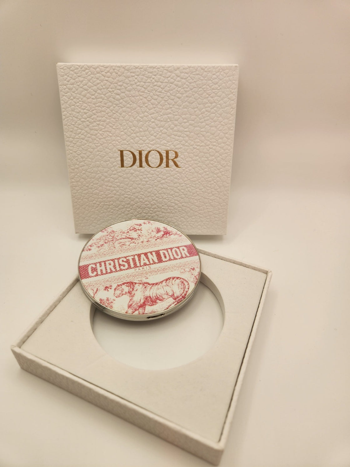 Dior Beauty Pink Tiger Print Vanity Pocket Mirror