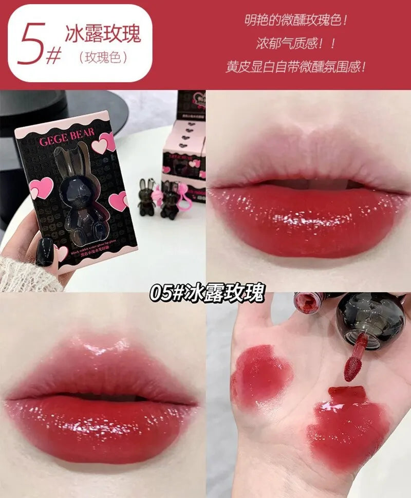 GEGE BEAR Black Rabbit Water Gloss Lip Glaze 1.8g
