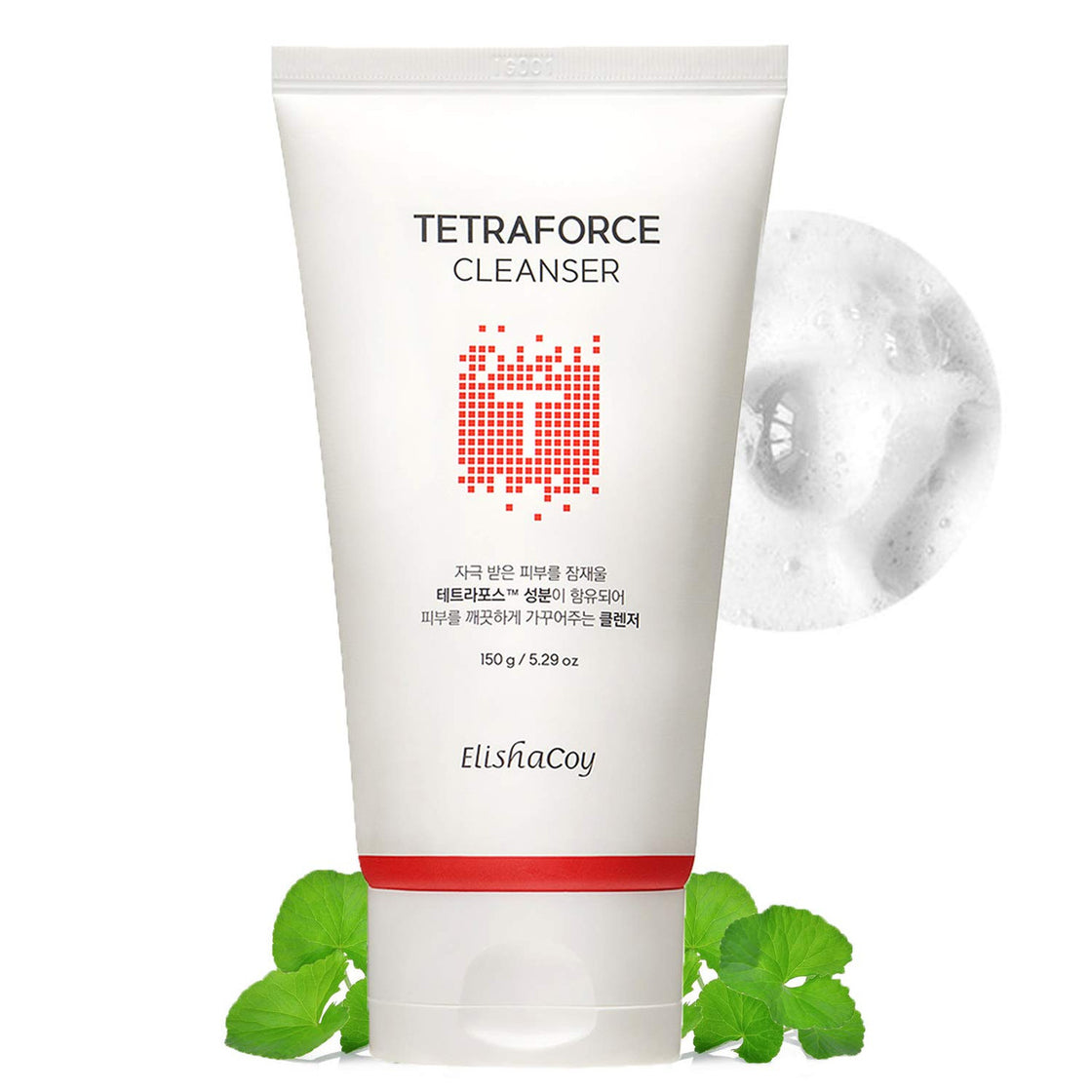 Elishacoy tetraforce cleanser 150ml - Tea Tree and centella asiatica contained skin calming Facial Foam Cleanser, BHA Peeling and Clear Pores, Amino Acid Skin Smooth Cleasing for Oily Acne Prone Skin