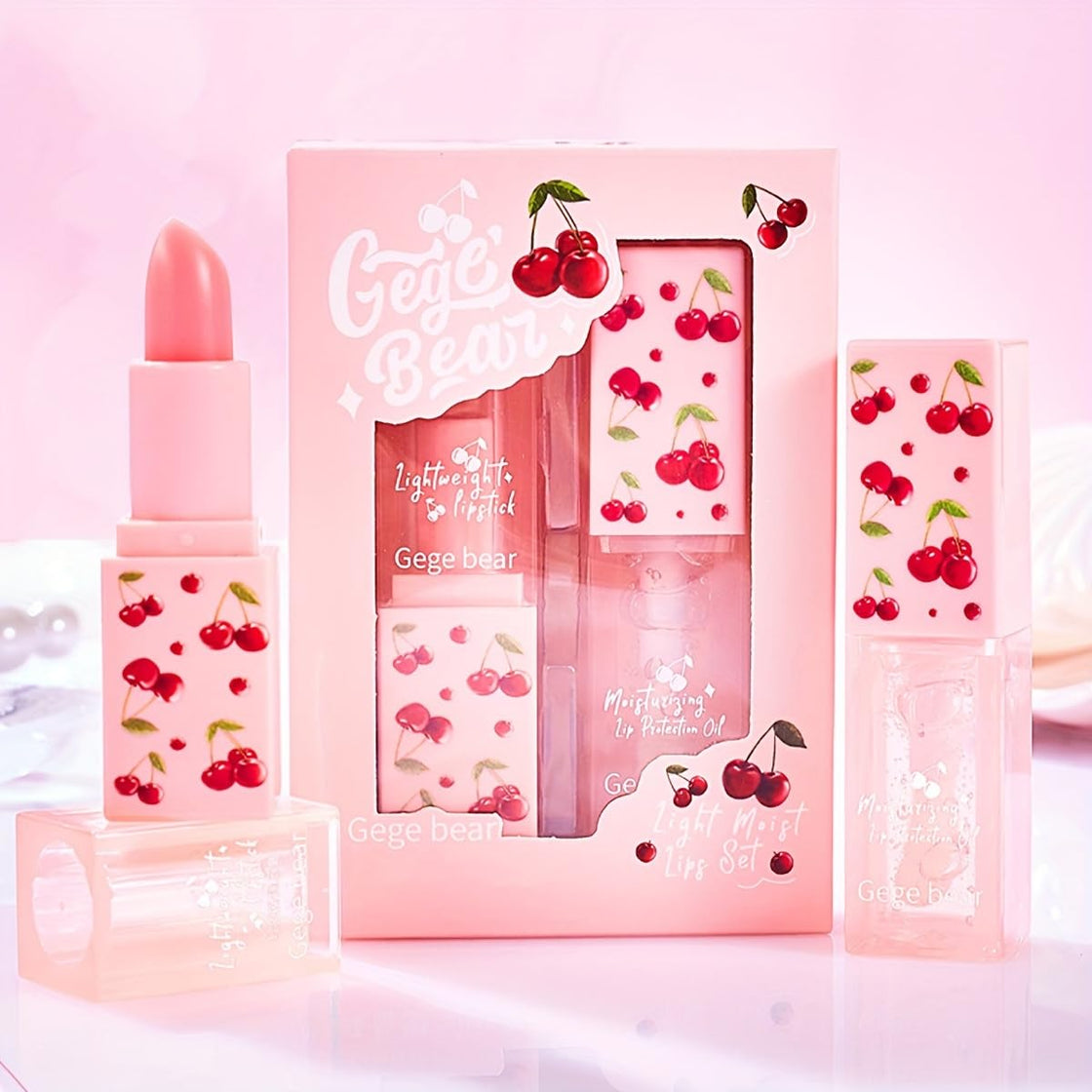 GEGE BEAR Nourishing Cherry Lip Set 3.8g