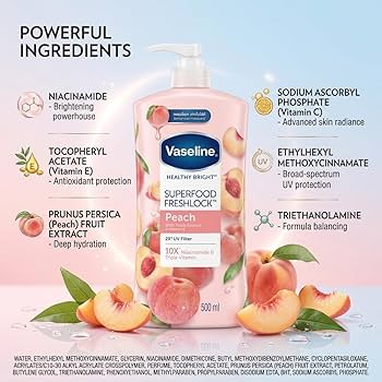 Vaseline Healthy Bright Super Food Freshlock Peach Lotion 500ml