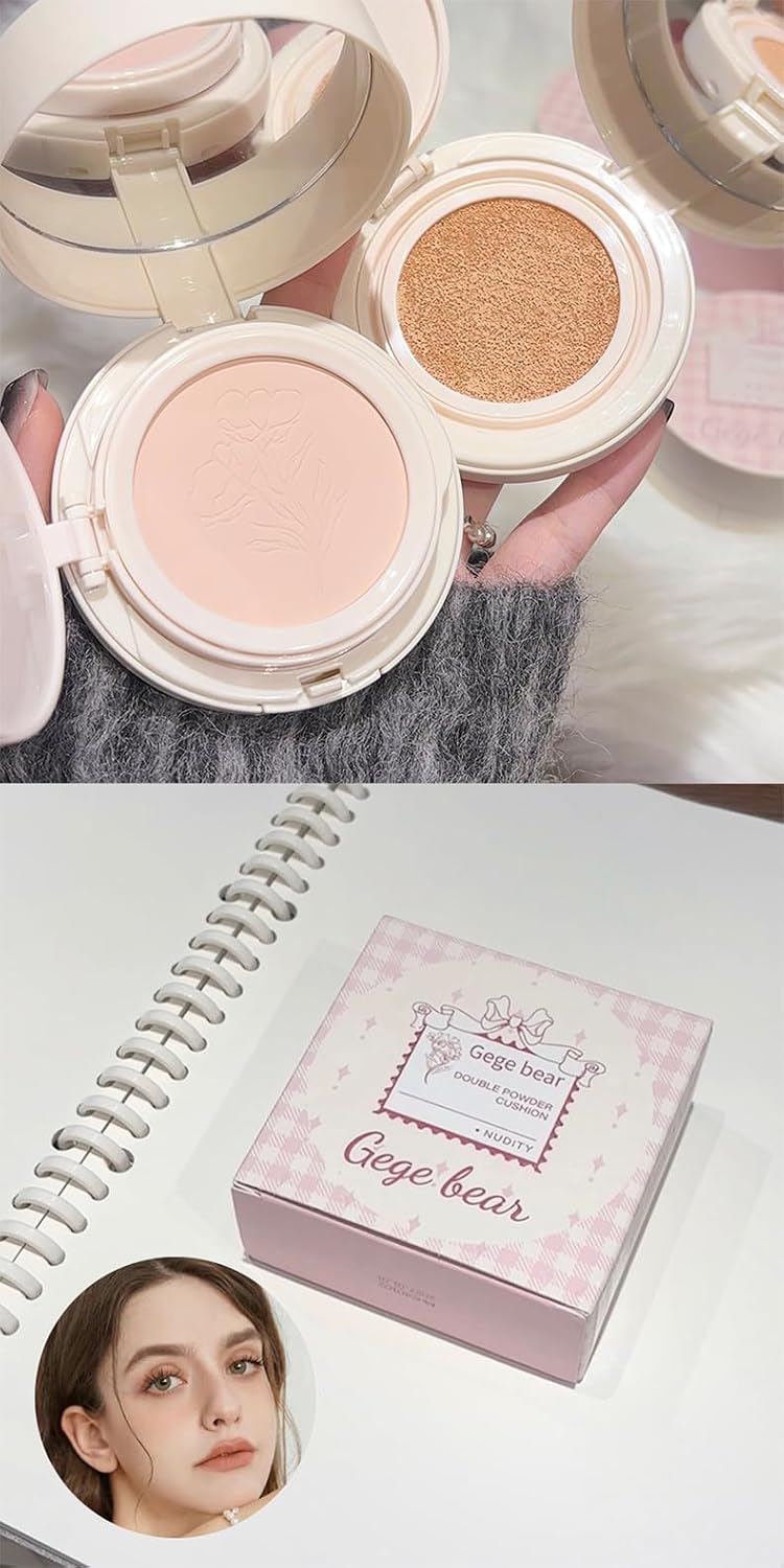GEGE BEAR Foundation Setting Powder 2 In 1 Facial BB Cream Air Cushion Waterproof 8g