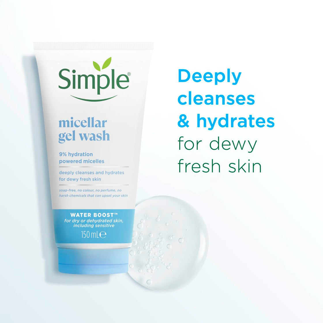 Simple Water Boost Micellar Facial Gel Facial Wash-150ml