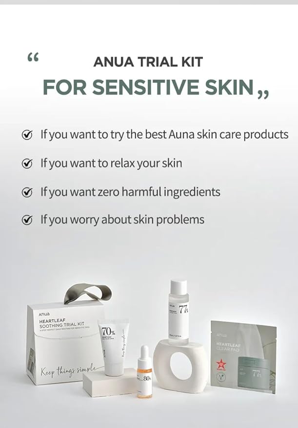 ANUA heartleaf soothing trial Kit 4-step perfect daily routine