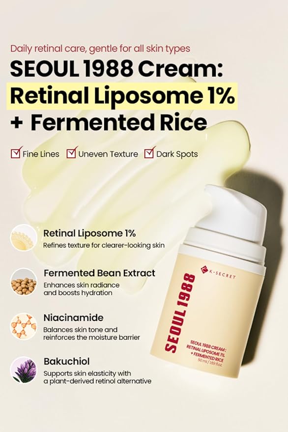 KSECRET SEOUL 1988 Cream : Retinal Liposome 1% + Fermented Rice, 50ml