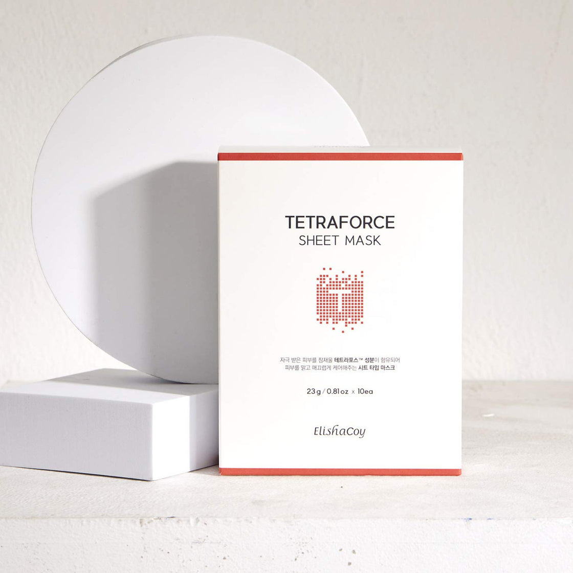 Elishacoy tetraforce sheet mask 23g 10 sheet - tea tree and centella asiatica contained skin calming facial mask sheet, redness relief, removes dead skin cells for oily acne prone skin