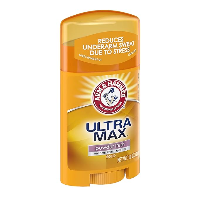 Arm & Hammer Ultra Max Antiperspirant Deodorant, Powder Fresh, Solid, 73g