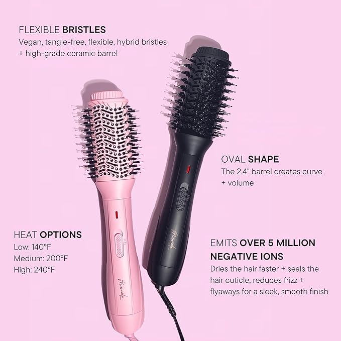 Mermade Ionic  Blow Dry Brush-Black