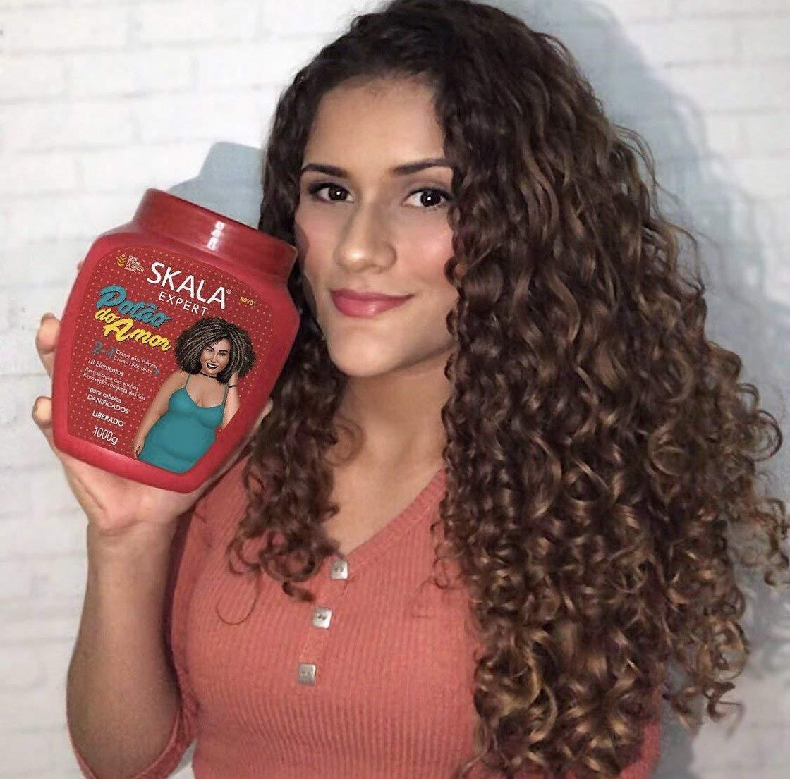 Skala Brasil Potão do Amor 2 In 1 Hair Treatment Cream + Leave-In For Damaged Hair 1000g
