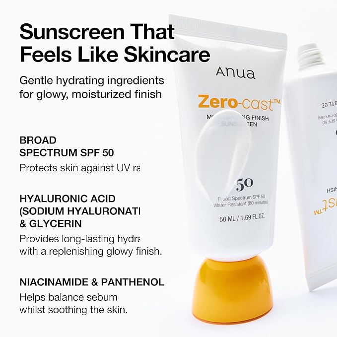ANUA zero-cast mmoisturizing finish sunscreen,SPF 50. 50ML