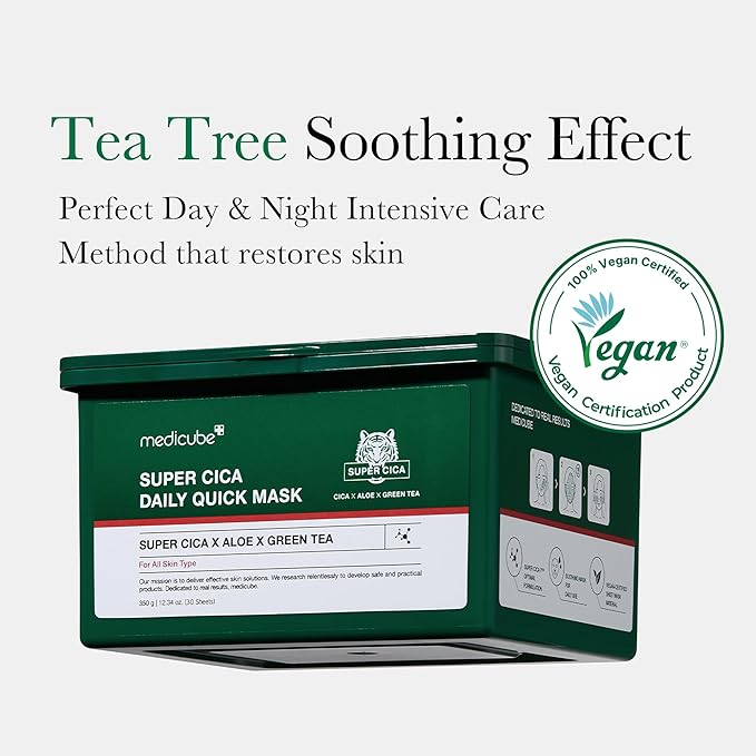 MEDICUBE super cica daily quick mask with super cica, aloe vera and green tea 350g