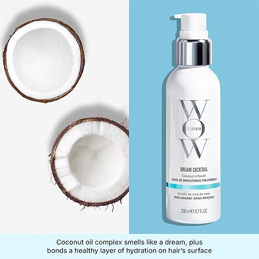 COLOR WOW Dream Cocktail Coconut Infused: Leave in Treatment for Silky, Supple, Frizz-Free Hair - Blow Dry Boost + Heat Protectant