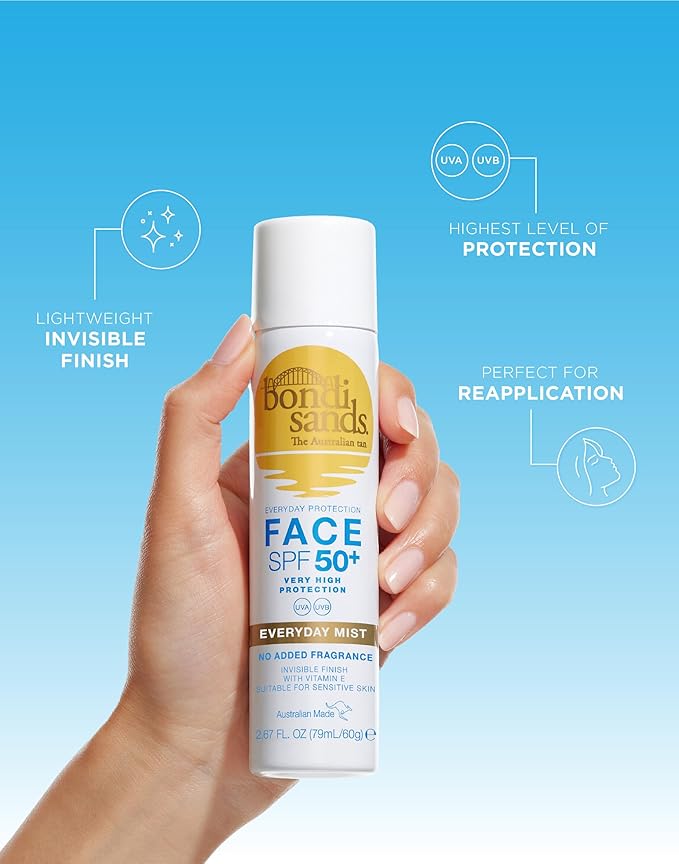 Bondi Sands Every day Protection face spf 50 + ,fragrance free sunscreen mist 79 ml