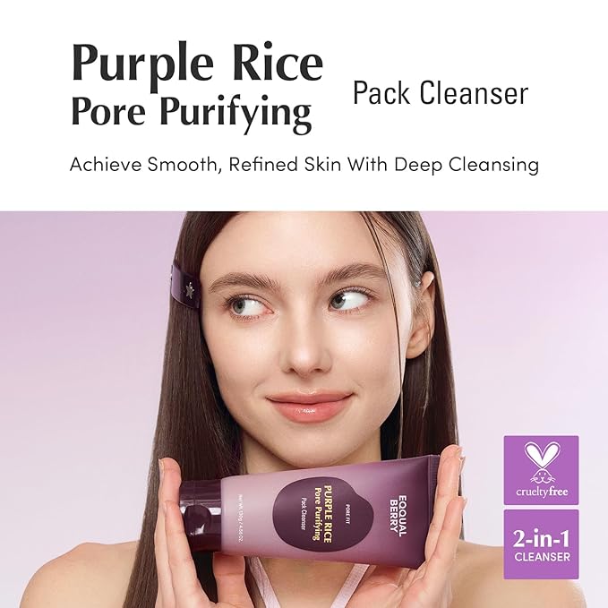 EQQUALBERRY purple rice pore purifying pack cleanse-Pore fit sea silt Clay 130g