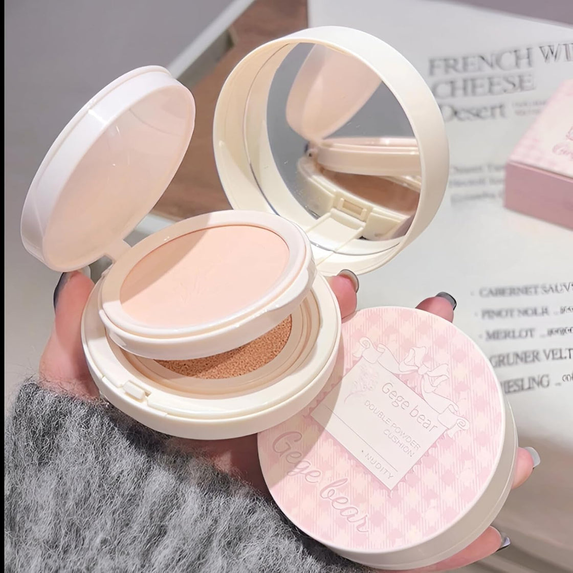 GEGE BEAR Foundation Setting Powder 2 In 1 Facial BB Cream Air Cushion Waterproof 8g
