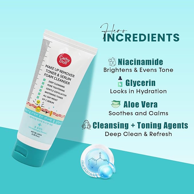 Cathy Doll Make Up Remover Toner & Serum Foam Cleanser 100ml